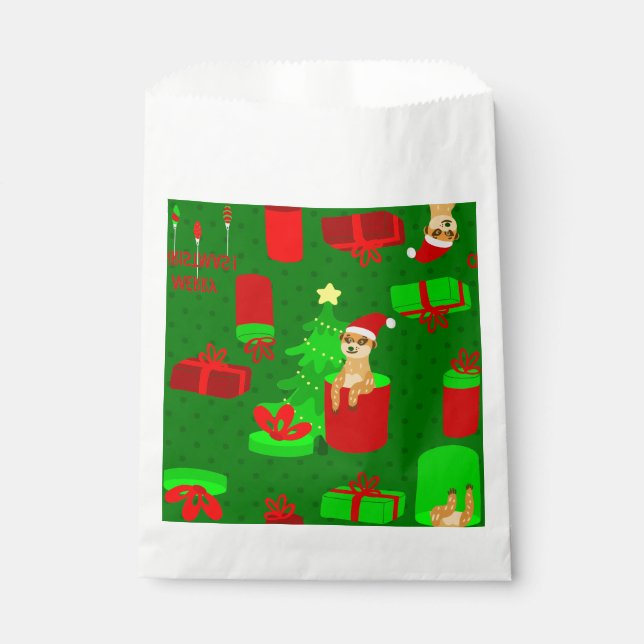 Weihnachtsmeerkat santa lustige Mongoie Geschenktütchen (Vorderseite)