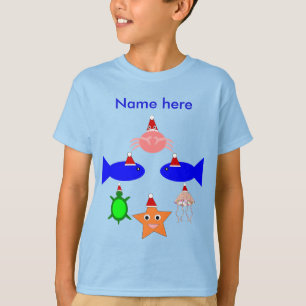 Weihnachtsmeerkreaturen Personalisierte Kinder T-Shirt