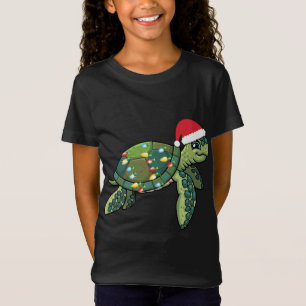 Weihnachtsmeerschildkröte mit Weihnachtsmannmütze  T-Shirt