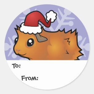 Weihnachtsmeerschweinchen-Geschenk-Umbauten Runder Aufkleber
