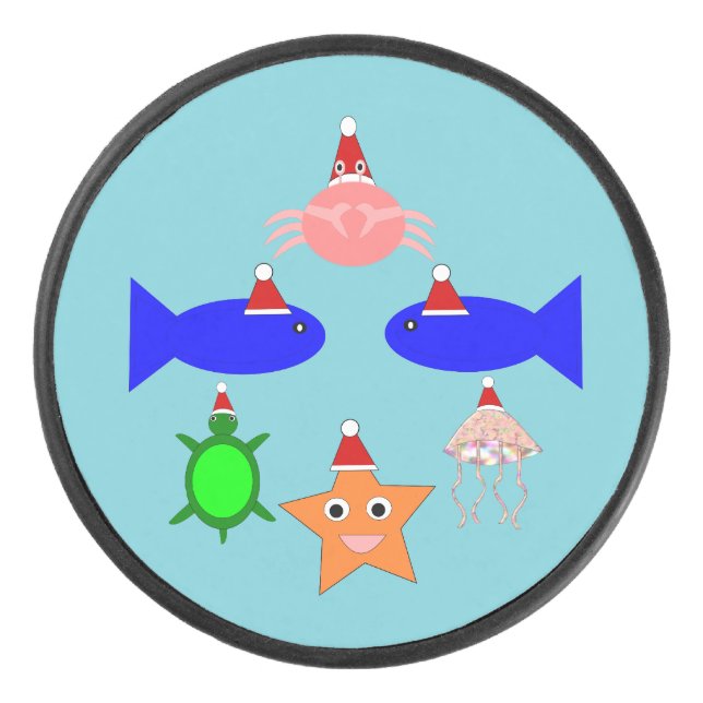 Weihnachtsmeerwesen Eishockey Puck (Vorderseite)