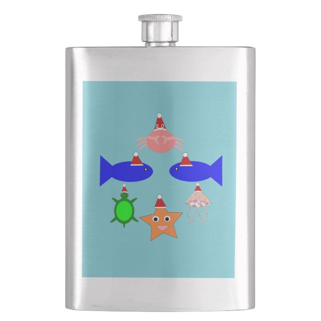Weihnachtsmeerwesen Flachmann (Vorderseite)