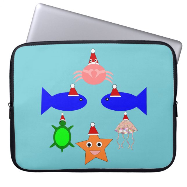 Weihnachtsmeerwesen Laptopschutzhülle (Vorderseite)