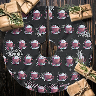 Weihnachtsmeisterschaft der heißen Schokolade Polyester Weihnachtsbaumdecke