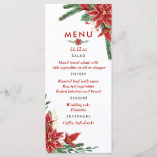 Weihnachtsmenü von Red Poinsettia Menükarte