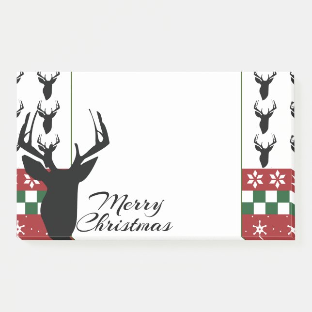 Weihnachtsmesse Isle Deer Custom Personalisiert Post-it Klebezettel (Vorderseite)