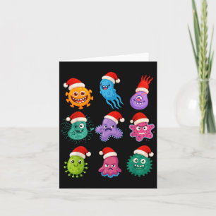 Weihnachtsmikrobiologie Bakterien Santa Wissenscha Karte