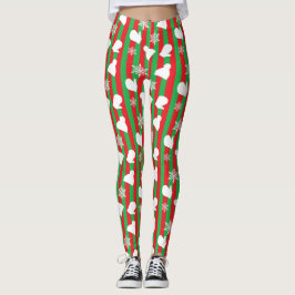 Weihnachtsmilben, Winterhut, weiße Schneeflocken Leggings