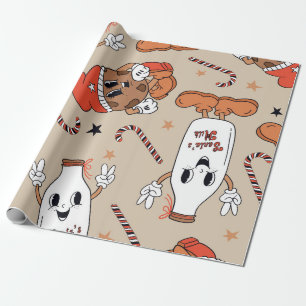 Weihnachtsmilch & Kekse Muster Geschenkpapier