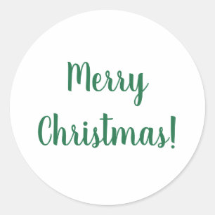 Weihnachtsminimale Grün- und Weißtypografie Runder Aufkleber