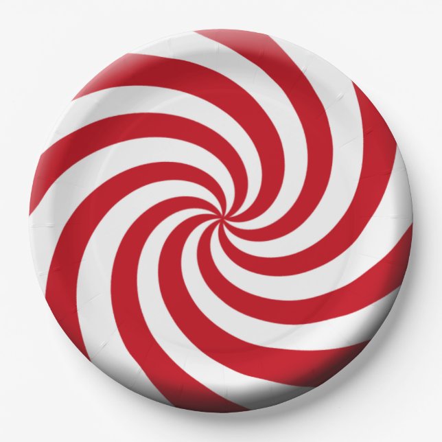 Weihnachtsminze Design Red White Holiday Farben Pappteller (Vorderseite)