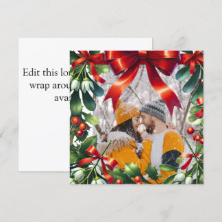 Weihnachtsmistelgrenze mit rotem Bug Feiertagskarte