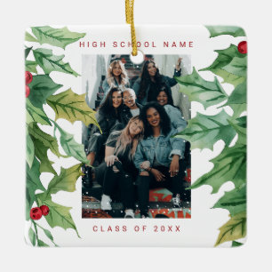 Weihnachtsmistelzweig-Schule-College-Foto Keramikornament