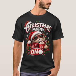 Weihnachtsmodus EIN Lustige Weihnachtskatze Ferien T-Shirt