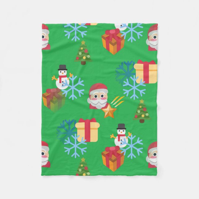 Weihnachtsmoji-Decke Fleecedecke (Vorderseite)