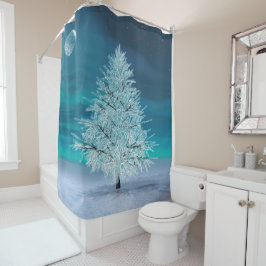 Weihnachtsmond Duschvorhang