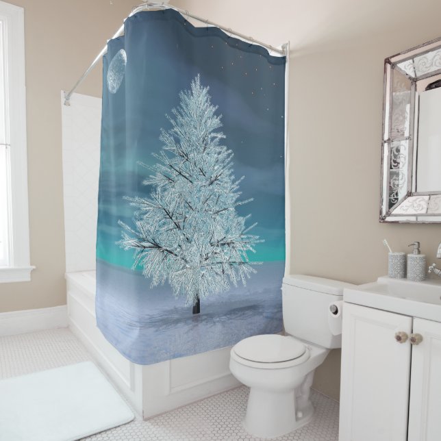 Weihnachtsmond Duschvorhang (Beispiel)