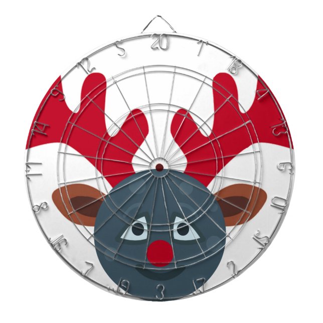 Weihnachtsmond Emoji Dartscheibe (vorne)