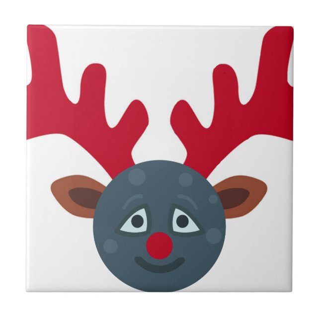 Weihnachtsmond Emoji Fliese (Vorderseite)