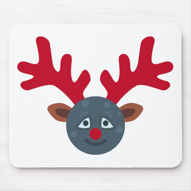 Weihnachtsmond Emoji Mousepad (Vorne)