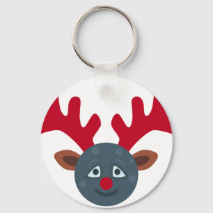 Weihnachtsmond Emoji Schlüsselanhänger