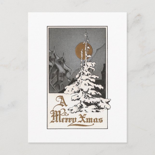 Weihnachtsmond Feiertagspostkarte (Vorderseite)