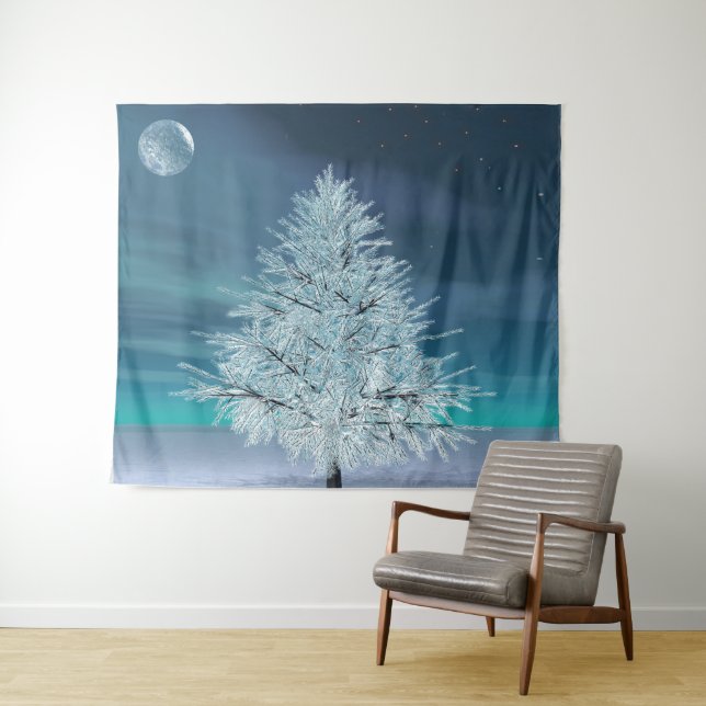 Weihnachtsmondlicht Wandteppich (Beispiel (Horizontal))