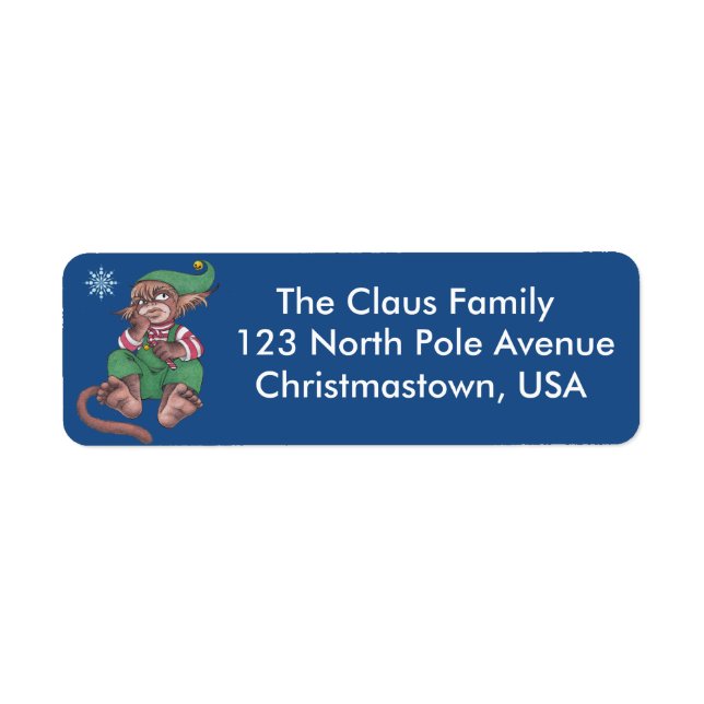 Weihnachtsmonkey Gnome Address Labels (Vorne)