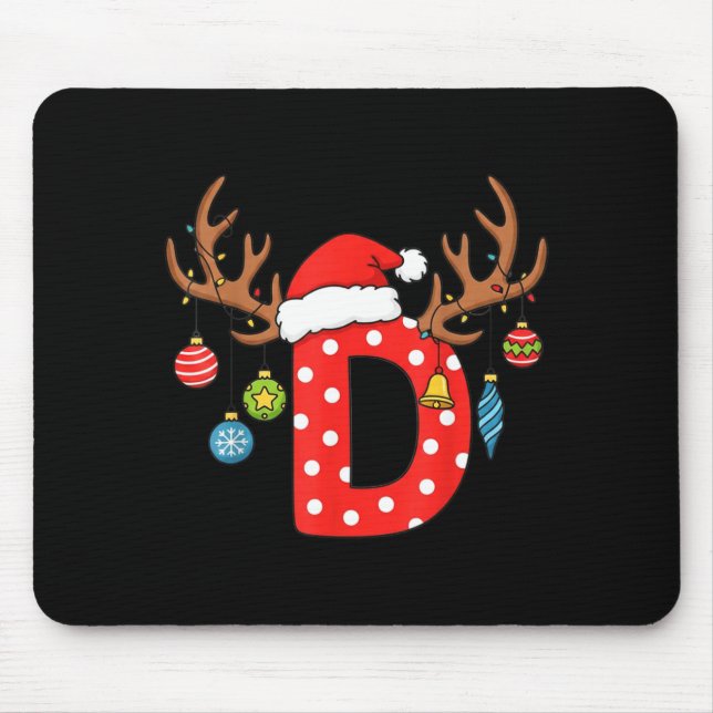 Weihnachtsmonogramm Alphabet Anfangsbuchstabe Buch Mousepad (Vorne)