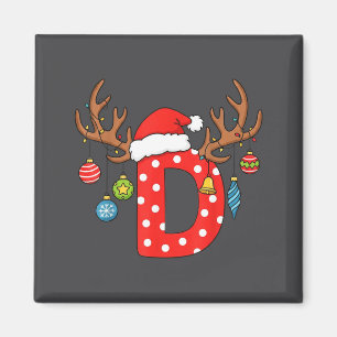 Weihnachtsmonogramm Alphabet Anfangsbuchstabe D Or Magnet