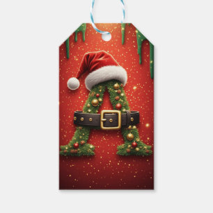 Weihnachtsmonogramm Buchstabe A als Geschenk für d Geschenkanhänger