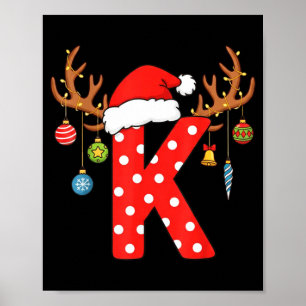 Weihnachtsmonogramm Buchstabe K Alphabet Anfangsbu Poster