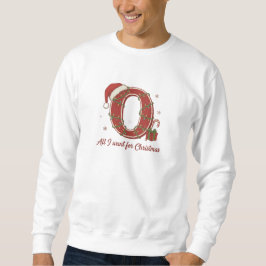 Weihnachtsmonogramm-Design Buchstabe O Sweatshirt