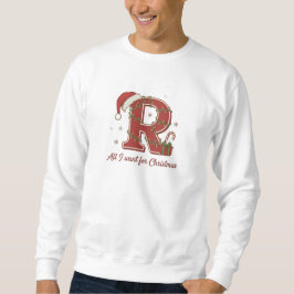 Weihnachtsmonogramm-Design Buchstabe R Sweatshirt