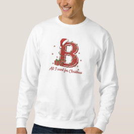 Weihnachtsmonogramm-Design mit Buchstabe B Sweatshirt