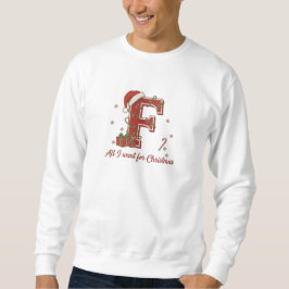 Weihnachtsmonogramm-Design mit dem Buchstaben F Sweatshirt