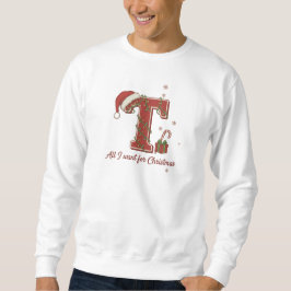 Weihnachtsmonogramm-Design mit dem Buchstaben T Sweatshirt