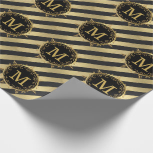Weihnachtsmonogramm-Festkranz aus falscher Goldfol Geschenkpapier