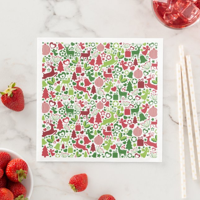 Weihnachtsmontage Standard Dinner Paper Napkins Serviette (Beispiel)