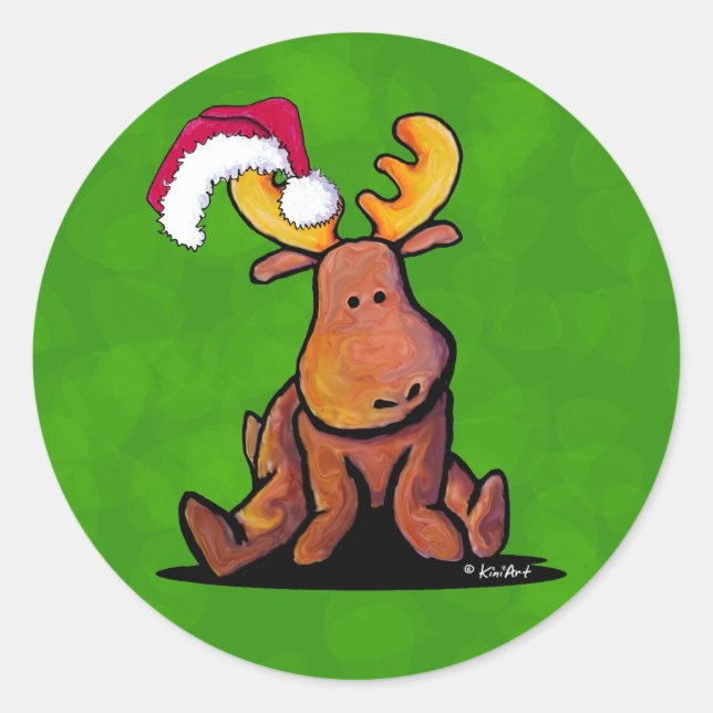 Weihnachtsmoose Classic Round Sticker (Vorderseite)