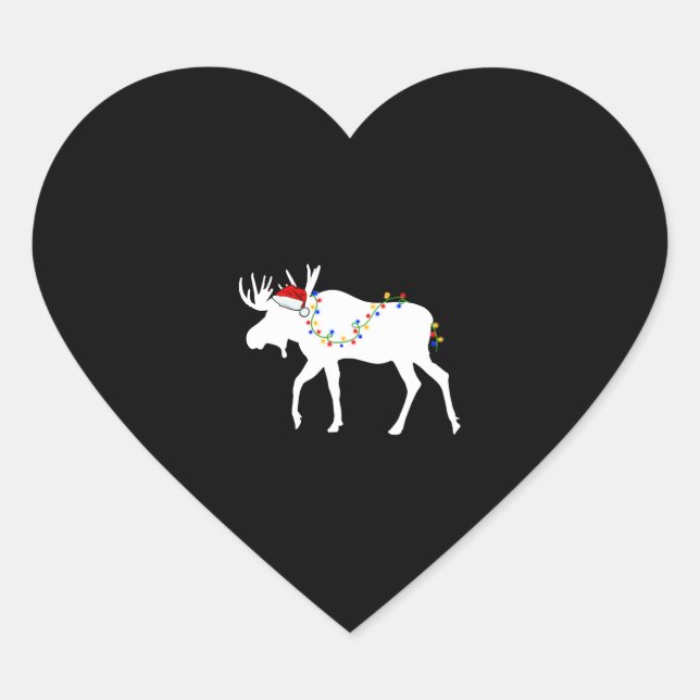 Weihnachtsmoose Herz-Aufkleber (Vorderseite)