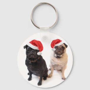 WeihnachtsMöpse Schlüsselanhänger