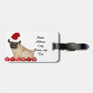 WeihnachtsMopshund Gepäckanhänger