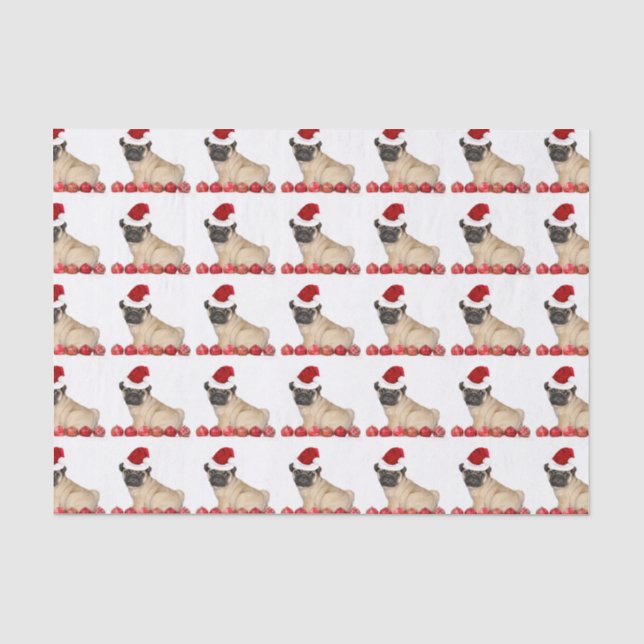 WeihnachtsMopshund Seidenpapier (Vorderseite)
