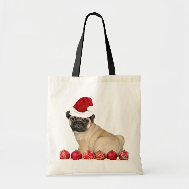 WeihnachtsMopshund Tragetasche (Vorne)