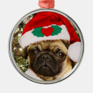 WeihnachtsMopsverzierung Ornament Aus Metall