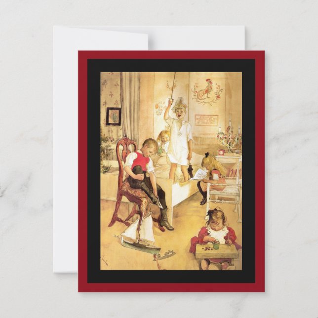 Weihnachtsmorgen Feiertagskarte (Vorderseite)