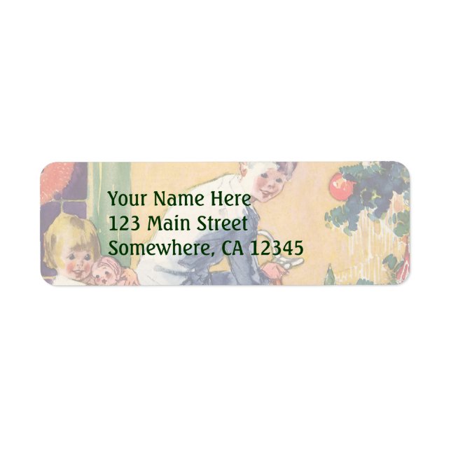 Weihnachtsmorgen, Kinder mit Geschenken (Vorne)