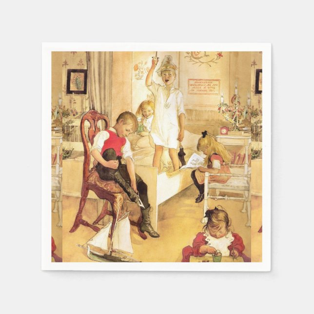 Weihnachtsmorgen Serviette (Vorderseite)