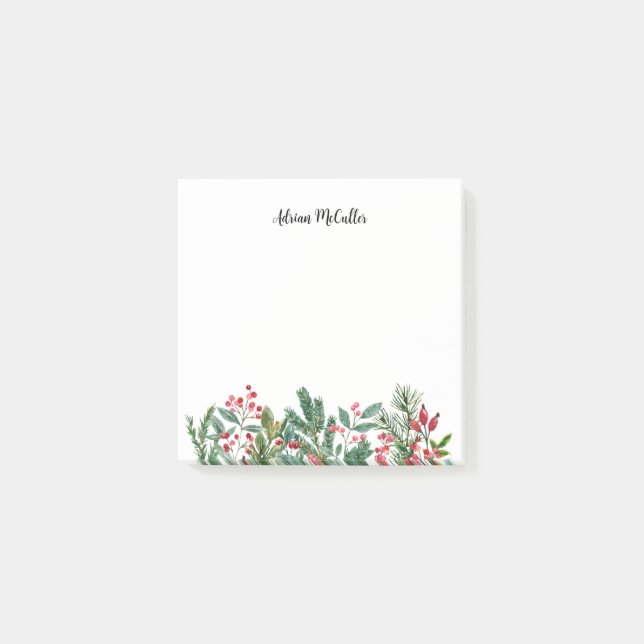 Weihnachtsmotif für Wasserfarben Postit Notizen (Vorderseite)